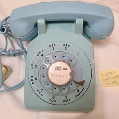Lt Blue Rotary Dial Desk Phone by Bell Systems Western Electric 2-66 USA CD 500