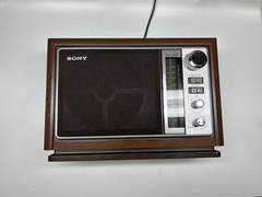 Vintage Sony ICF-9740W FM/AM Table Radio Simulated Wood Cabinet