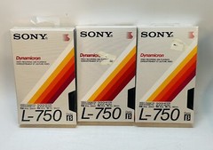 Sony – ES L-750 Dynamicron Betamax Blank Tapes – New Sealed 3 Tapes