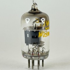 (1) Tested Western Electric JW 6AK5 Tube Black Plate Square Angled D Getter
