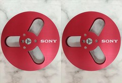 One pair silvery TAPE REEL Sony 7&Prime; inch Light Metal Aluminum Take Up Reel