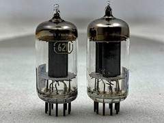 (2) NOS RCA 6211 Tubes Smooth Black Plates Square Getters *Low Noise 12AU7*