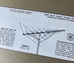 VINTAGE GAVIN UHF CONVERTER INSTRUCTIONS MANUAL CONSOLE TV, ANTENNA