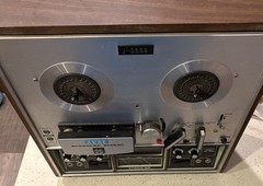 Akai 1730D-SS Quad Reel to Reel w/ Wood Case – Powers On – Spins Needs Service