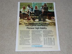 Pioneer Allman Brothers Speakers 1973 Poster R-700, R-500b, CS-99a 19&Prime; x 13&Prime;