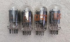 Very Strong Quad RCA 12AU7A Clear Top Grey Plate Side [] Getter