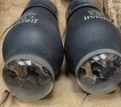 VERY RARE NOS GLASS TUBES MATCH PAIR L63 / 6J5G BRIMAR VINTAGE 1950&rsquo;S [] GETTERS