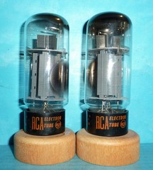2 RCA 7027A Power Pentode Tubes Mica Snubbers Halo Getter Matched Scores & D/C&rsquo;s