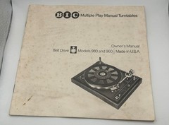 BIC Manual Turntable 980 + 960 OWNER&rsquo;S INSTRUCTION MANUAL