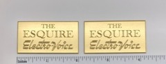 ElectroVoice EV The ESQUIRE Speaker Badge Custom Engraved Brass Pair