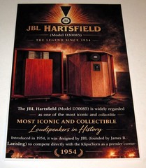 JBL Hartfield Home Speakers Poster 19&Prime; x 13&Prime; Audiophile Vintage &rsquo;54 Horns