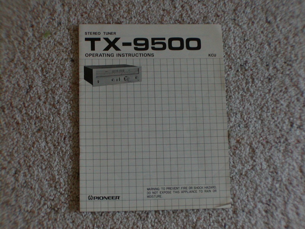 Vintage Original Pioneer TX-9500 Manual. Good Condition.