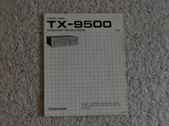 Vintage Original Pioneer TX-9500 Manual. Good Condition.