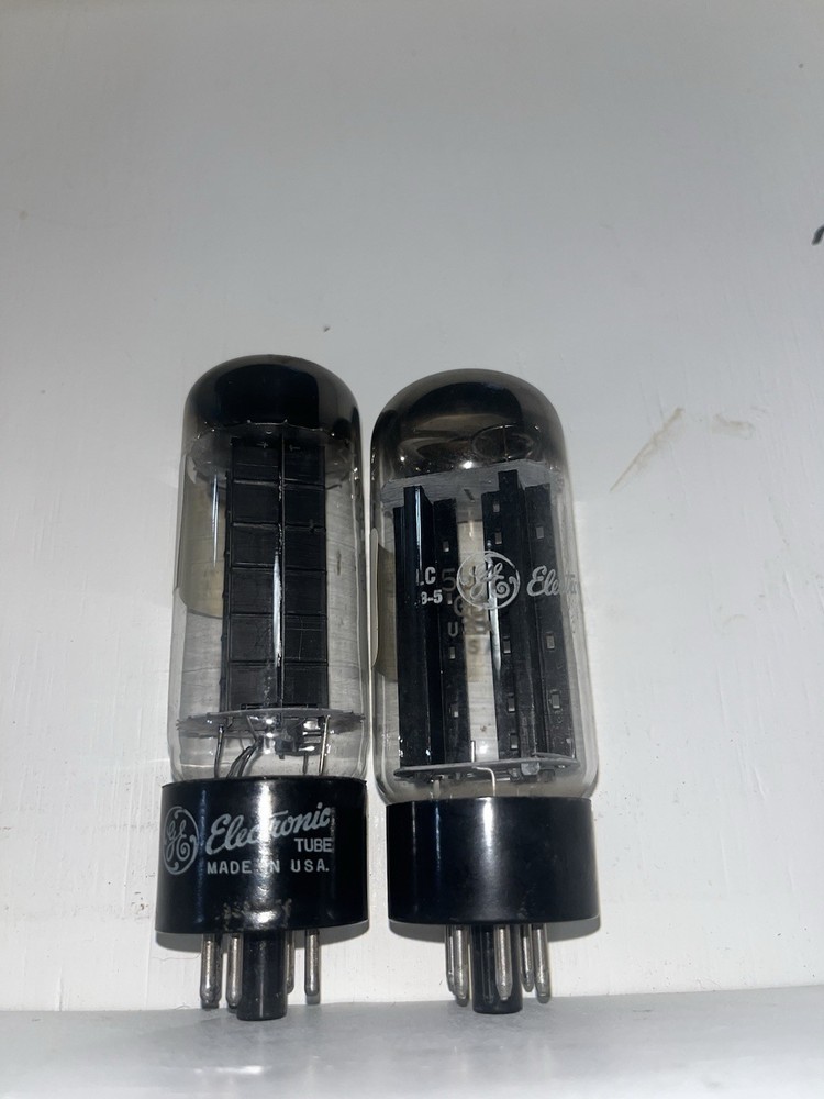 2 General Electric 5U4(GA & GB) Black Plate Tubes TV7 Tested Very Strong