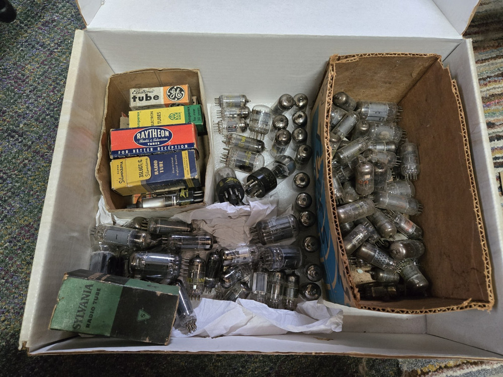 Lot of over 50 Vintage Vacuum Tubes Assorted Sizes AS IS Untested