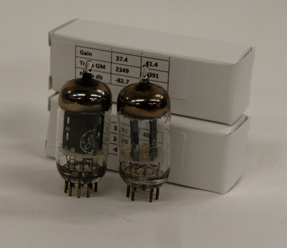 GE 5965 / 12AT7 MATCHED PAIR TUBES/1960&rsquo;s, MaxiPreamp II Tested, SM1377