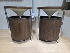 Vintage Pair Zenith Circle of Sound Speakers Mid Century Modern Omnidirectional