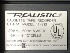 Vintage Realistic CTR-51 Cassette Tape Recorder | Tested Working