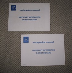 Rare AR3a Loudspeaker Manual, Warranty Card & Envelope 1973 + Loudspeaker Guide