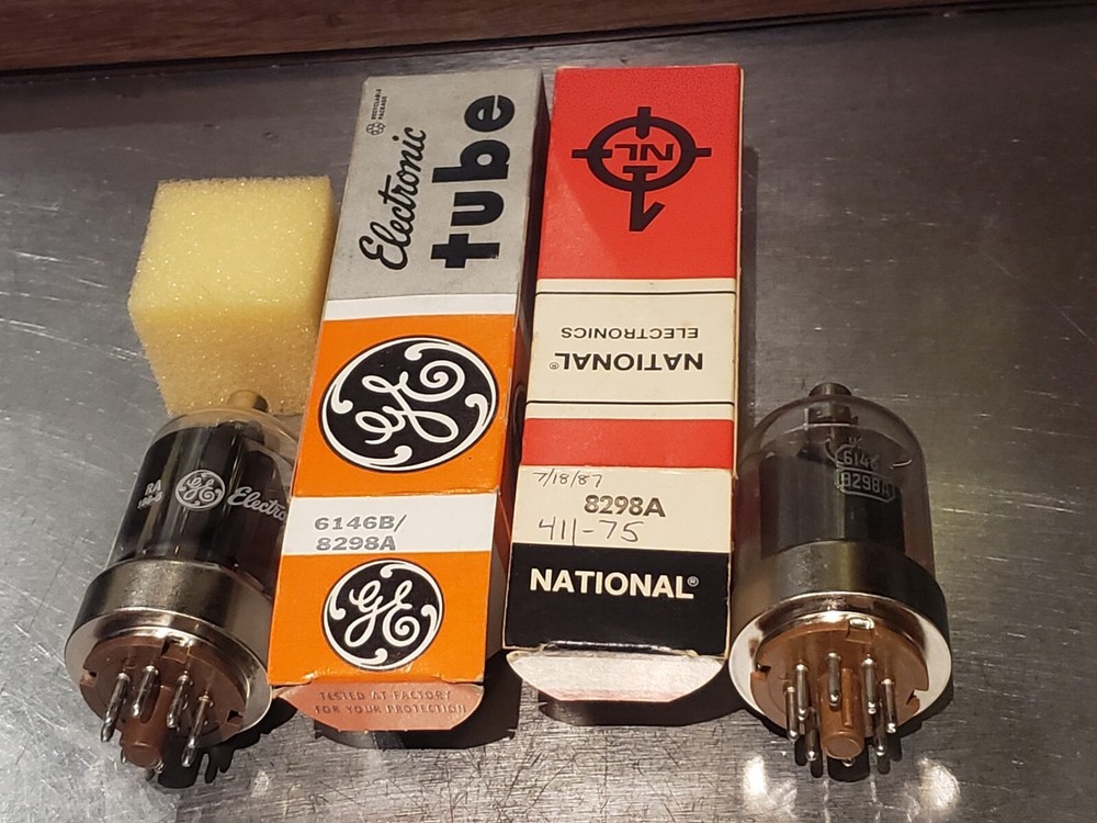 Two New 9298A/ 6146B GE National Electronic Tubes NOS- UNTESTED-AS-IS