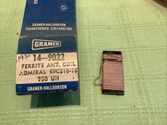 Meissner Gramer 14-9022 Ferrite Rod Antenna Coil 750uH ( Admiral 69C218-16)