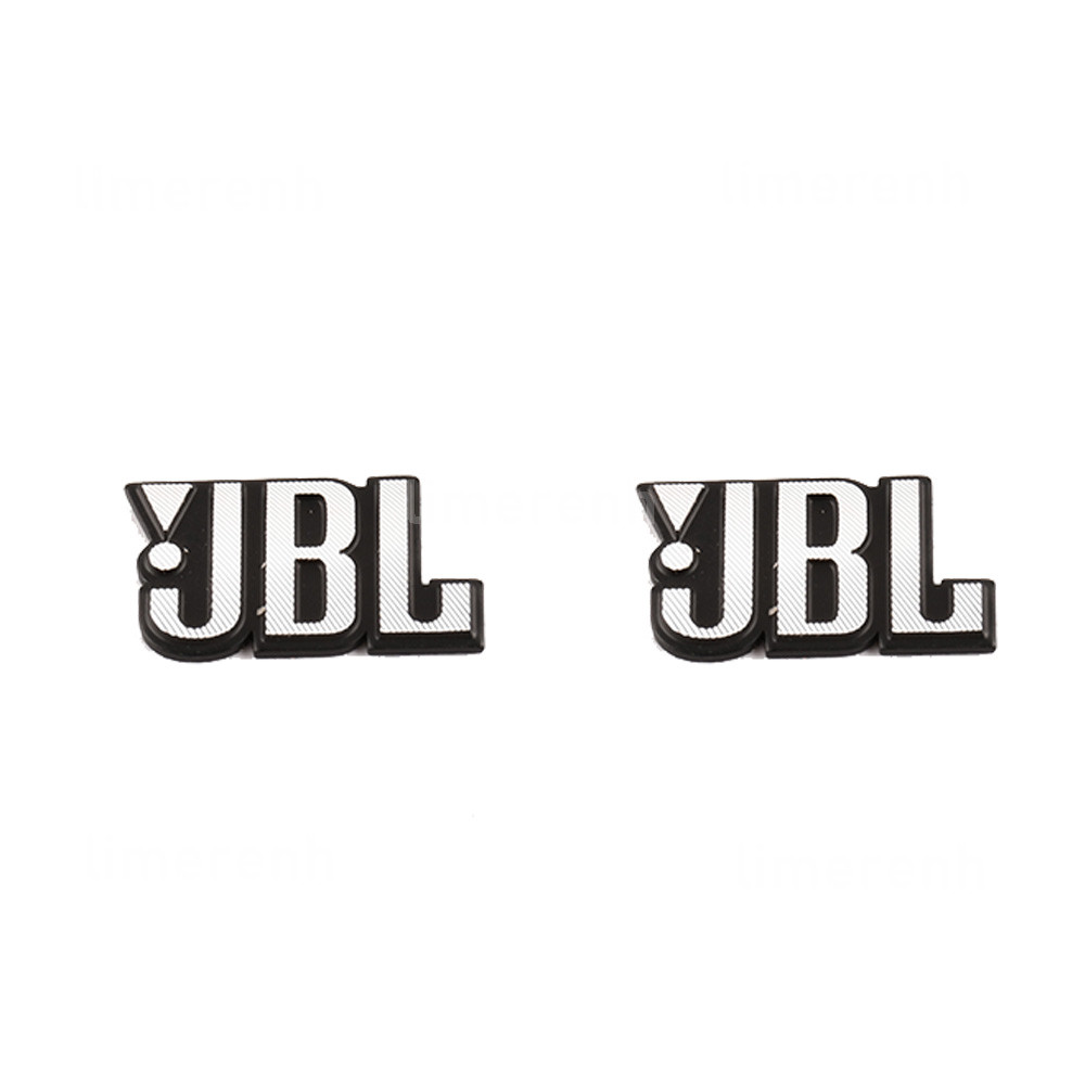 2pcs JBL Aluminum Silvery Logo Badge Replacement piece 23mm(0.90&Prime;)X 13mm(0.51&Prime;)