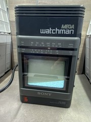 Vintage Sony Mega Watchman FD-500 B&W TV Am/Fm Receiver Radio Works