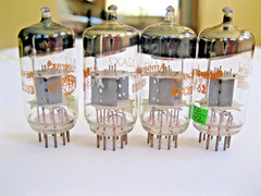 4 12AX7/ECC83 VACUUM TUBES GRAY PLATE O GETTER MATCHED DATE GERMANY TV-7 TESTED