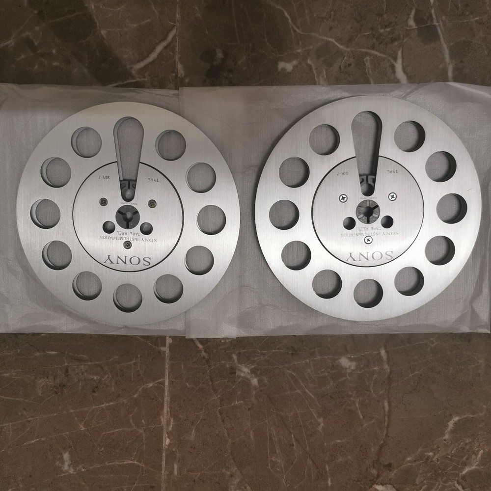 One pair silvery TAPE REEL Sony 7&Prime; inch Light Metal Aluminum Take Up Reel