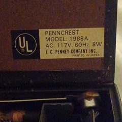 Penncrest 1988A Solid State Radio AM/FM/SW Bands Battery/Electric