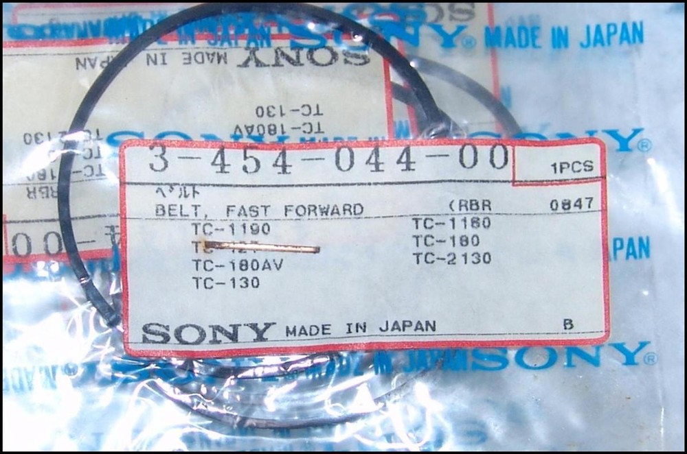 2 PCs Sony 3-454-044-00 Rubber Belts For Vintage Audio Equipment NEW Sealed