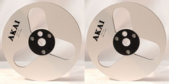 One Pair Blue Black TAPE REEL Akai 7 » inch Light Metal Aluminum Take Up Reel