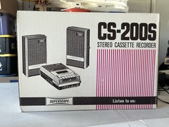 Superscope CS-200S Stereo Cassette Recorder w/ Speakers Case Box Manual Japan