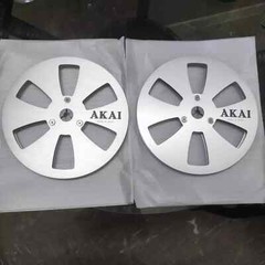 One Pair silvery TAPE REEL Akai 7&Prime; inch Light Metal Aluminum Take Up Reel