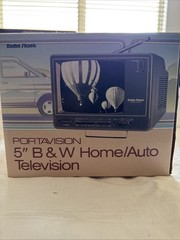 Radio Shack Portavision Portable 5-inch B & W Television.