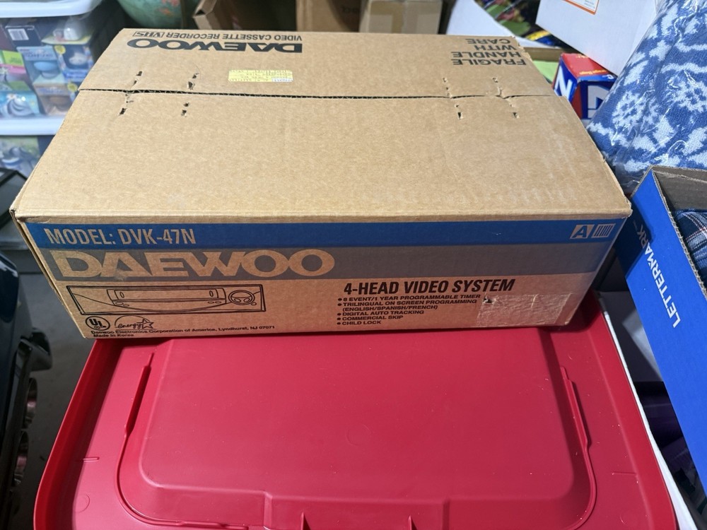 Daewoo DVK47N Four Head VHS VCR Video System, Brand New In Open Box