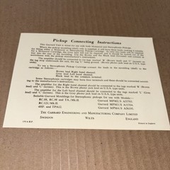 Garrard Rc 120 Mk II & RC 121 Record Changers LRS 4 MPM3 Ephemera Mixed Lot #CD