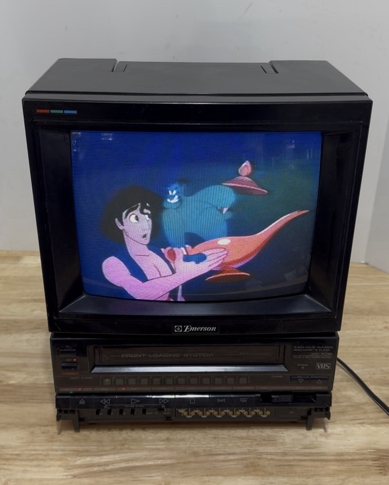 Emerson VCT120 10&Prime; TV-VCR Combo VHS Player Fully Tested – VCR Works!