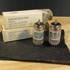 Matching Pair Sylvania 1964 JAN 5814A Audio Tubes NOS NIB