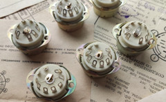 6 x Sockets PLK9 9 pin USSR ceramics silver plated NOS (USA Seller)