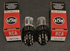 RCA 6SN7 GTB TUBE 1950s TOUGH DOGS 2 HOLE BLACK LADDER PLATES MATCHING SET