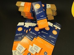 General Electric CARTON BOX for Radio Tubes EL 34-GZ34- 6SN7-120mm x 40mmx 40mm