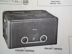RAULAND 1961 TUBE AMP AMPLIFIER PHOTOFACT