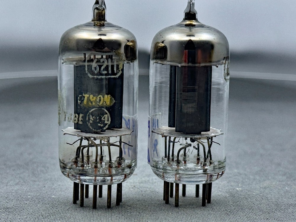 (2) NOS RCA 6211 Tubes *Smooth Black Plates Square Getters *Low Noise 12AU7*