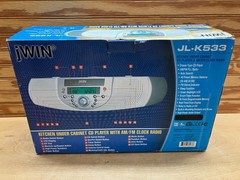 jWIN JL-K533 Kitchen Under Cabinet Mount AM/FM Alarm Clock Radio CD Player