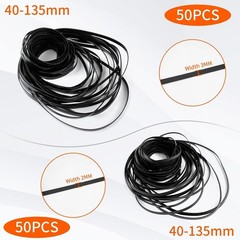 Cassette Recorder Rubber Belts – 100 Pcs Mix of 2mm & 3mm for Audio Repair