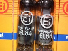 EL84 6BQ5 Tungsram Hungary – NOS platinum matched pair from 70s NOS NIB EI Boxes