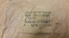 CW-206/GR Radio Antenna & Accessory Storage Bag Canvas NOS