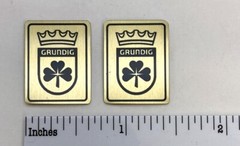 Grundig Speaker or Radio Badge Logo Custom Made Aluminum PAIR