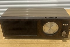 Vintage RCA AM Radio RZA203T Brown Faux Wood Grain Desk Radio Tested Works